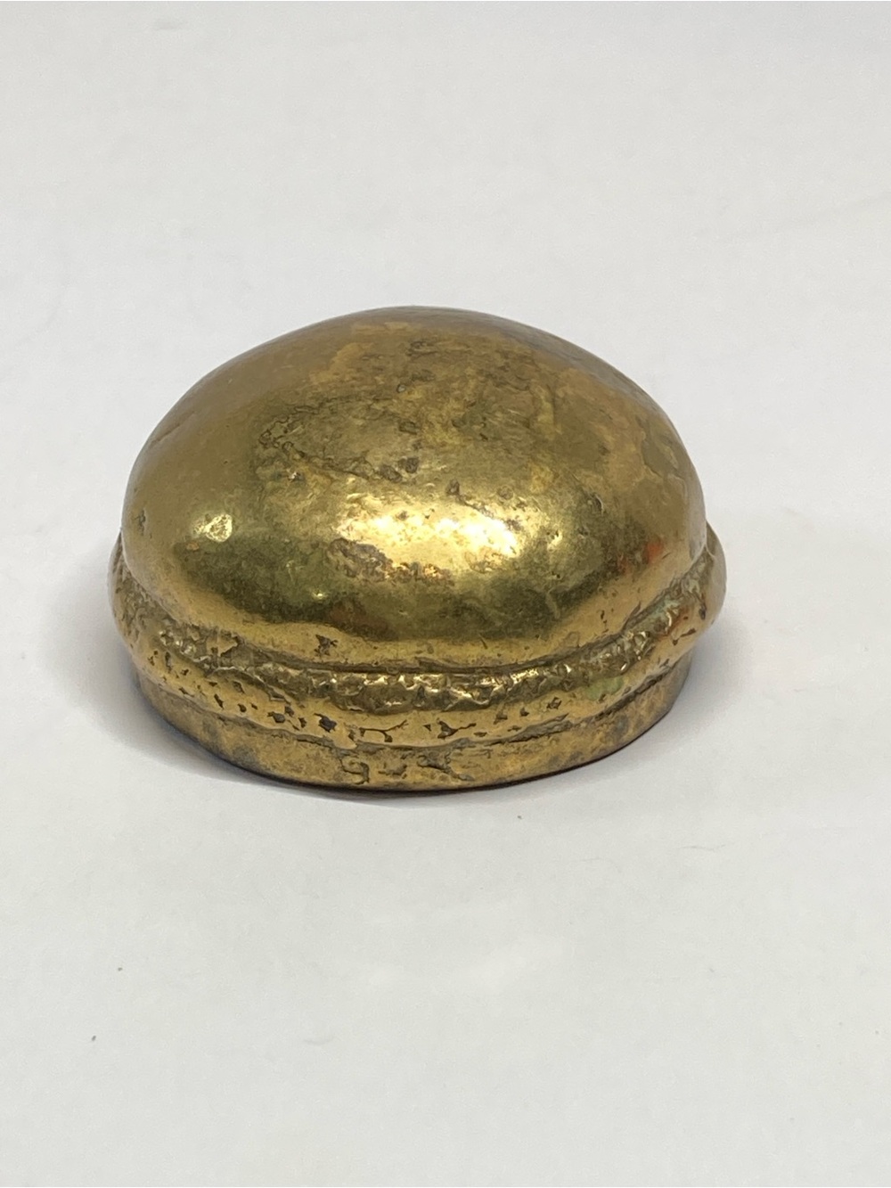 Vintage Solid Brass Hamburger Burger Paper Weight 1.75in Ontario Canada